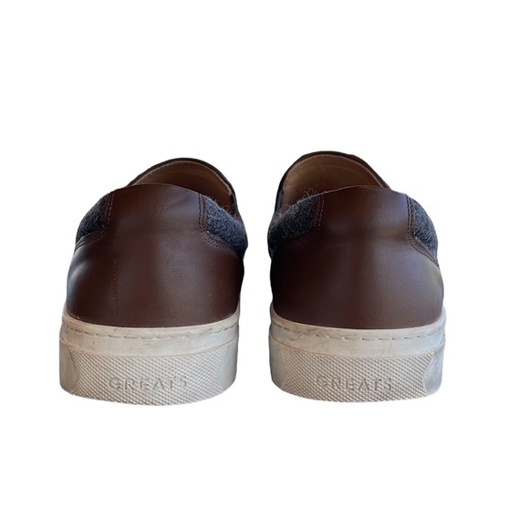 Greats Brown Leather Wooster Wool Slip Ons main image 6